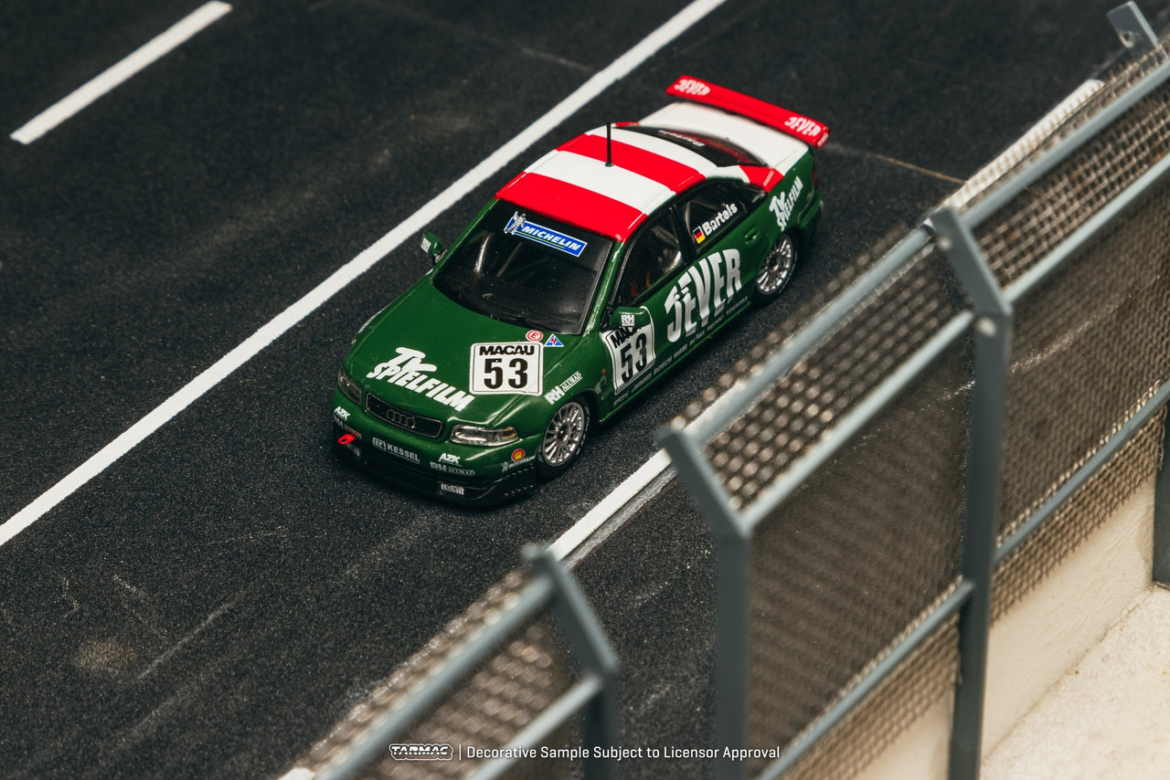 PRE-ORDER Tarmac Works 1:64 Audi A4 quattro, Macau Guia Race 1999 Winner, Michael Bartels