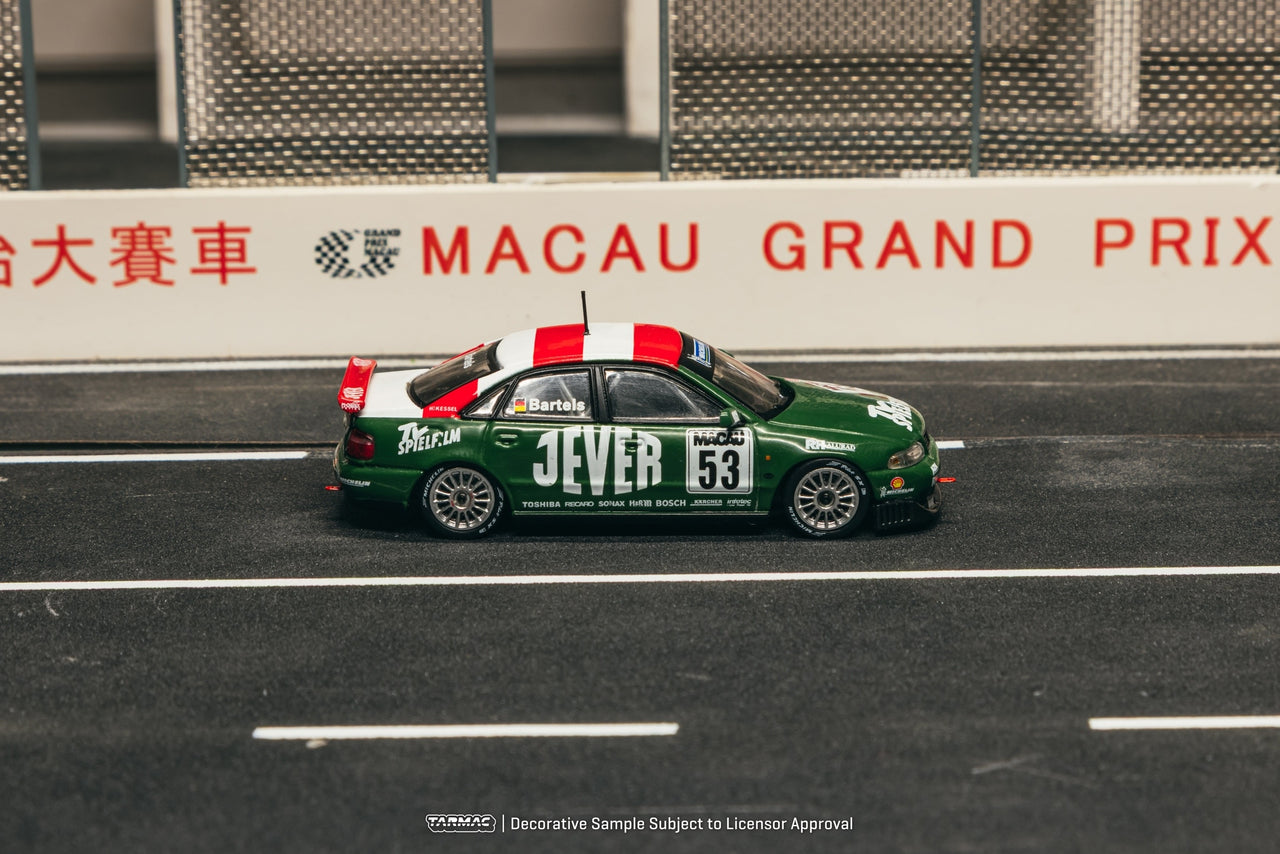 PRE-ORDER Tarmac Works 1:64 Audi A4 quattro, Macau Guia Race 1999 Winner, Michael Bartels