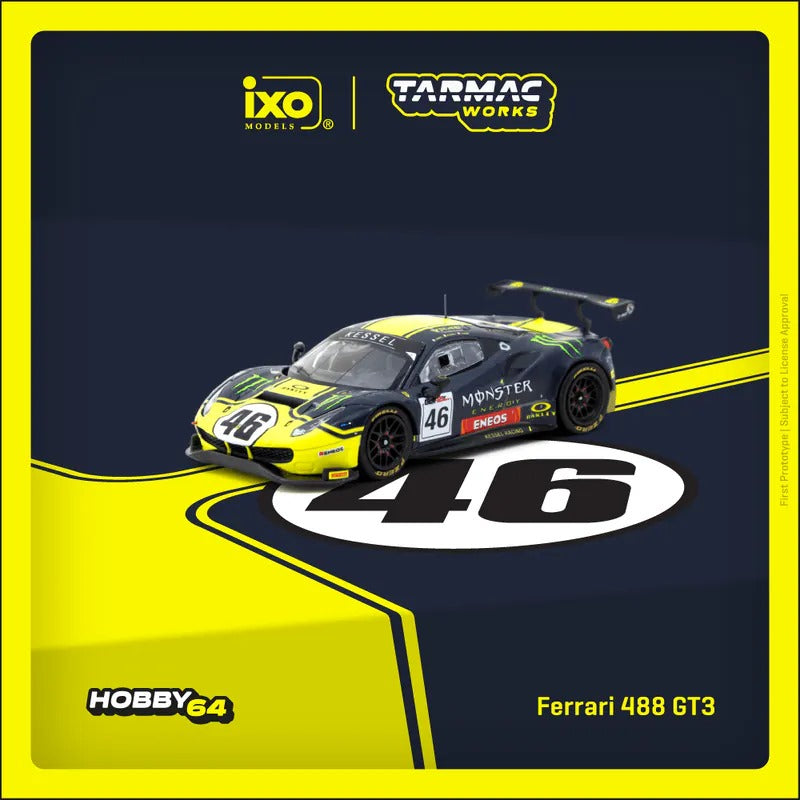 PRE-ORDER Tarmac Works 1:64 Ferrari 488 GT3 Gulf 12 Hours 2019 V. Rossi / A. Salucci / L. Marini