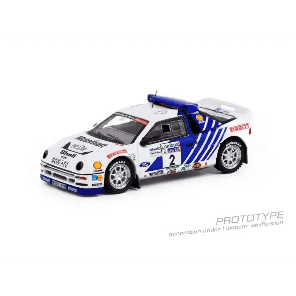 PRE-ORDER Tarmac Works 1:64 Ford RS200 Lombard RAC Rally 1986 Stig Blomqvist / Bruno Berglund