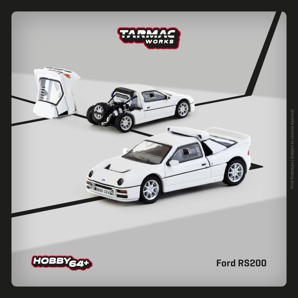 PRE-ORDER Tarmac Works 1:64 Ford RS200 White NEW TOOLING