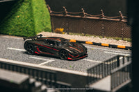Thumbnail for PRE-ORDER Tarmac Works 1:64 Koenigsegg Agera RS, Black Carbon Fiber / Red Accents