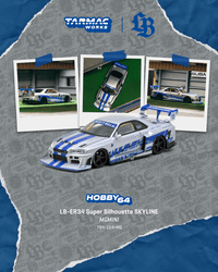 Thumbnail for PRE-ORDER Tarmac Works 1:64 LB-ER34 Super Silhouette SKYLINE MGMINI