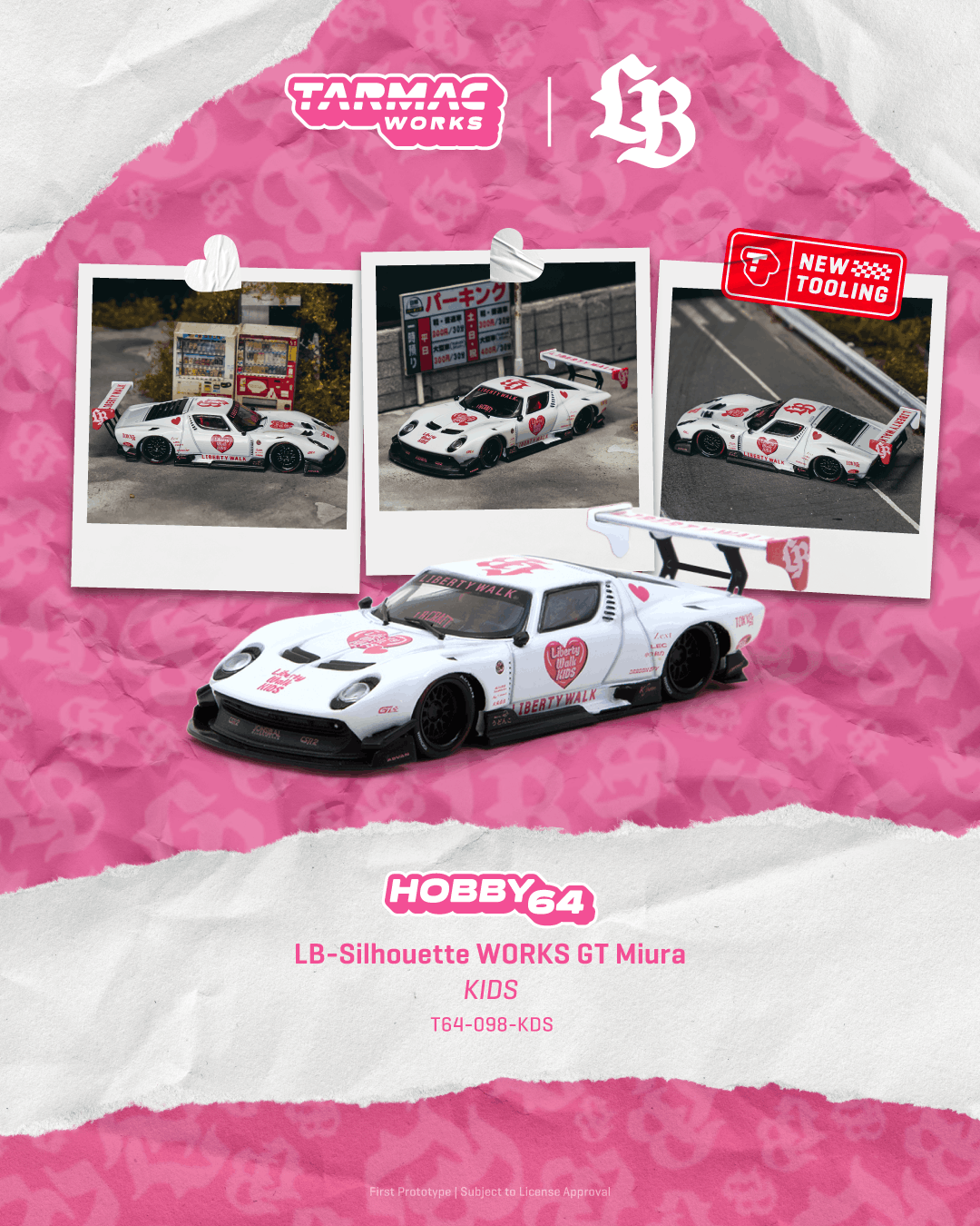 PRE-ORDER Tarmac Works 1:64 LB-Silhouette WORKS GT Miura, KIDS