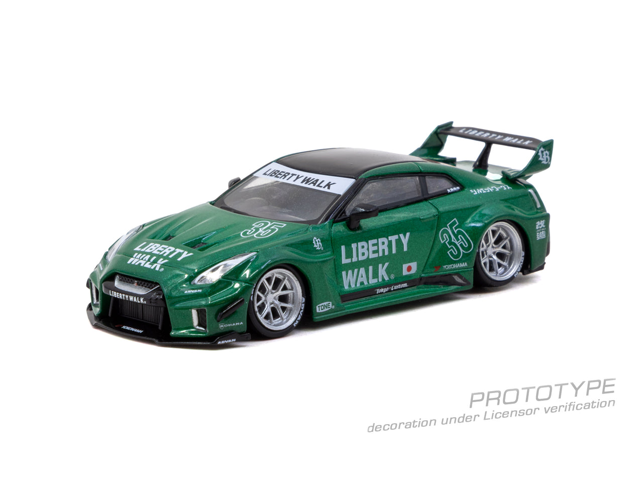 PRE-ORDER Tarmac Works 1:64 LB-Silhouette WORKS GT NISSAN 35GT-RR, Emerald green