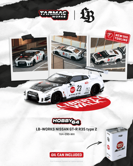 Tarmac Works 1:64 LB-WORKS NISSAN GT-R R35 type 2 White – Little