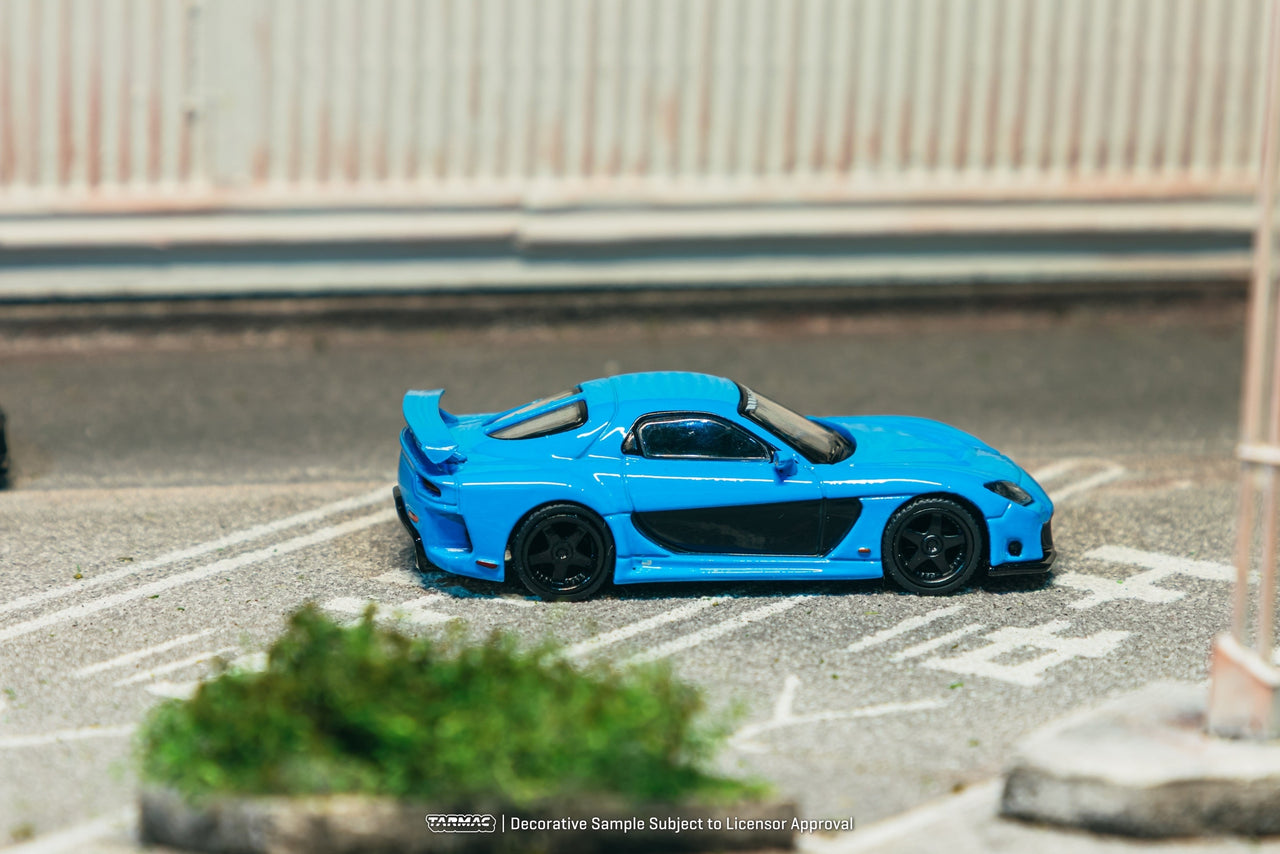 PRE-ORDER Tarmac Works 1:64 Mazda RX-7 Veilside Fortune 7 Blue