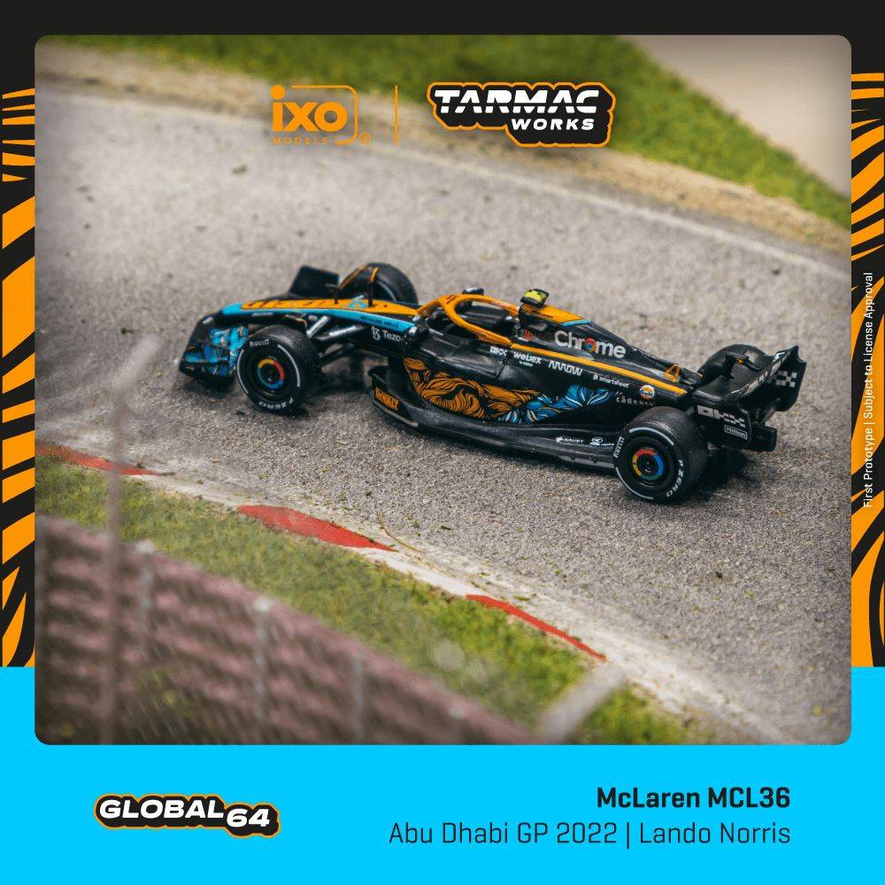 PRE-ORDER Tarmac Works 1:64 McLaren MCL36 Abu Dhabi Grand Prix 2022 Lando Norris
