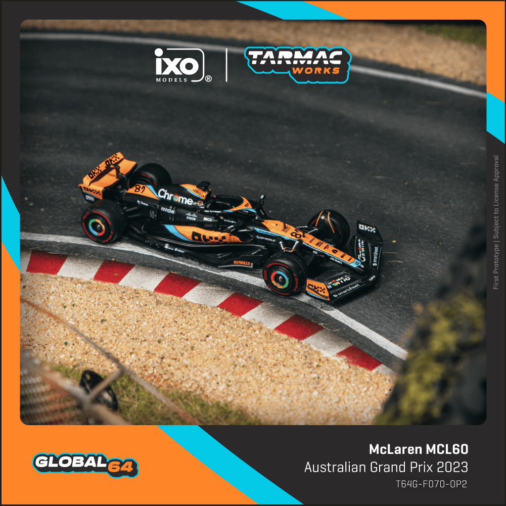 PRE-ORDER Tarmac Works 1:64 McLaren MCL60, Australian Grand Prix 2023, Oscar Piastri