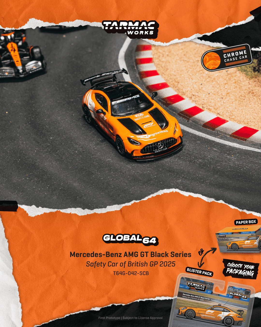 PRE-ORDER Tarmac Works 1:64 Mercedes-Benz AMG GT Black Series, Safety Car of British GP 2025