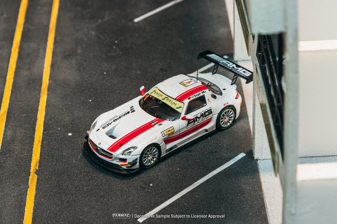PRE-ORDER Tarmac Works 1:64 Mercedes-Benz SLS AMG GT3, Macau GT Cup - FIA GT World Cup 2015 Winner