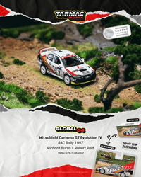 Thumbnail for PRE-ORDER Tarmac Works 1:64 Mitsubishi Carisma GT Evolution IV, RAC Rally 1997, Richard Burns / Robert Reid