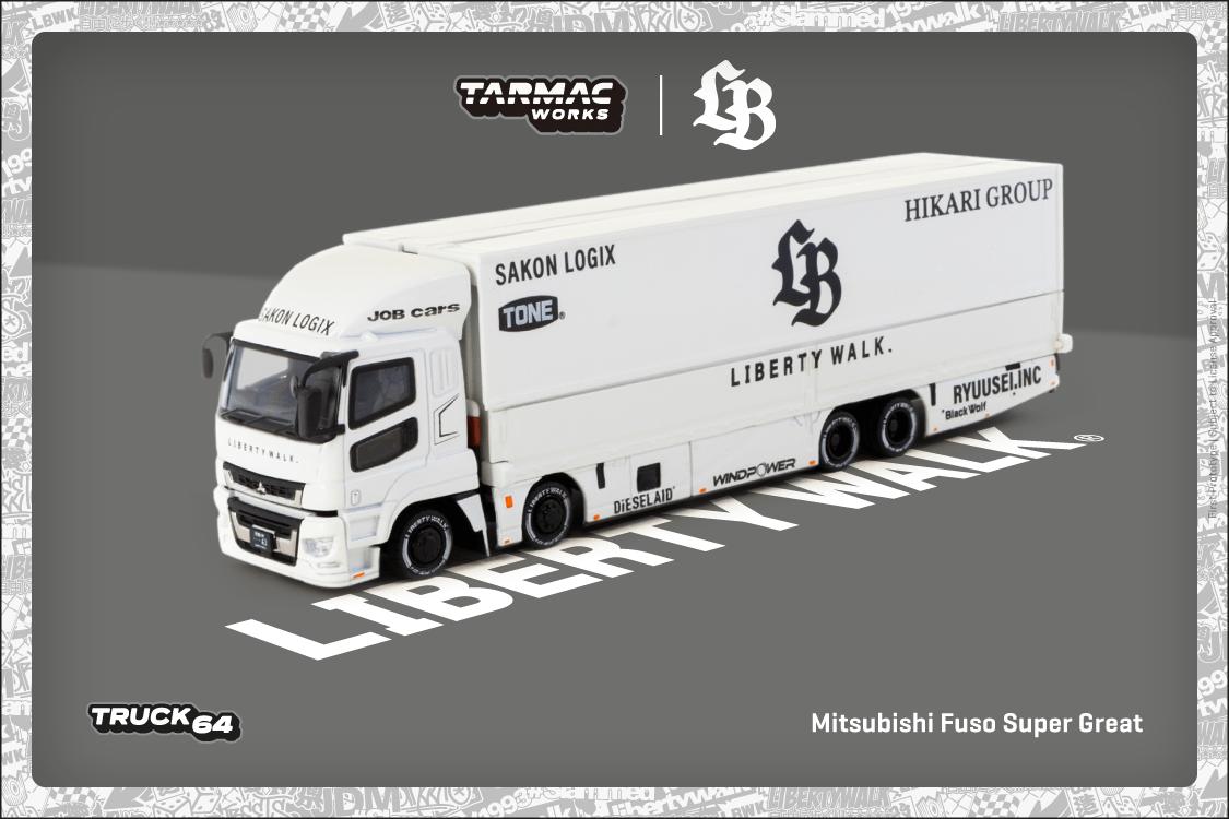 PRE-ORDER Tarmac Works 1:64 Mitsubishi Fuso Super Great LB-Trucks White