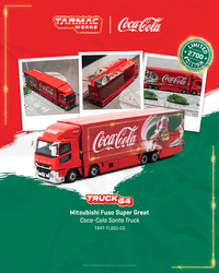 Thumbnail for PRE-ORDER Tarmac Works 1:64 Mitsubishi Fuso Super Great Coca Cola Santa