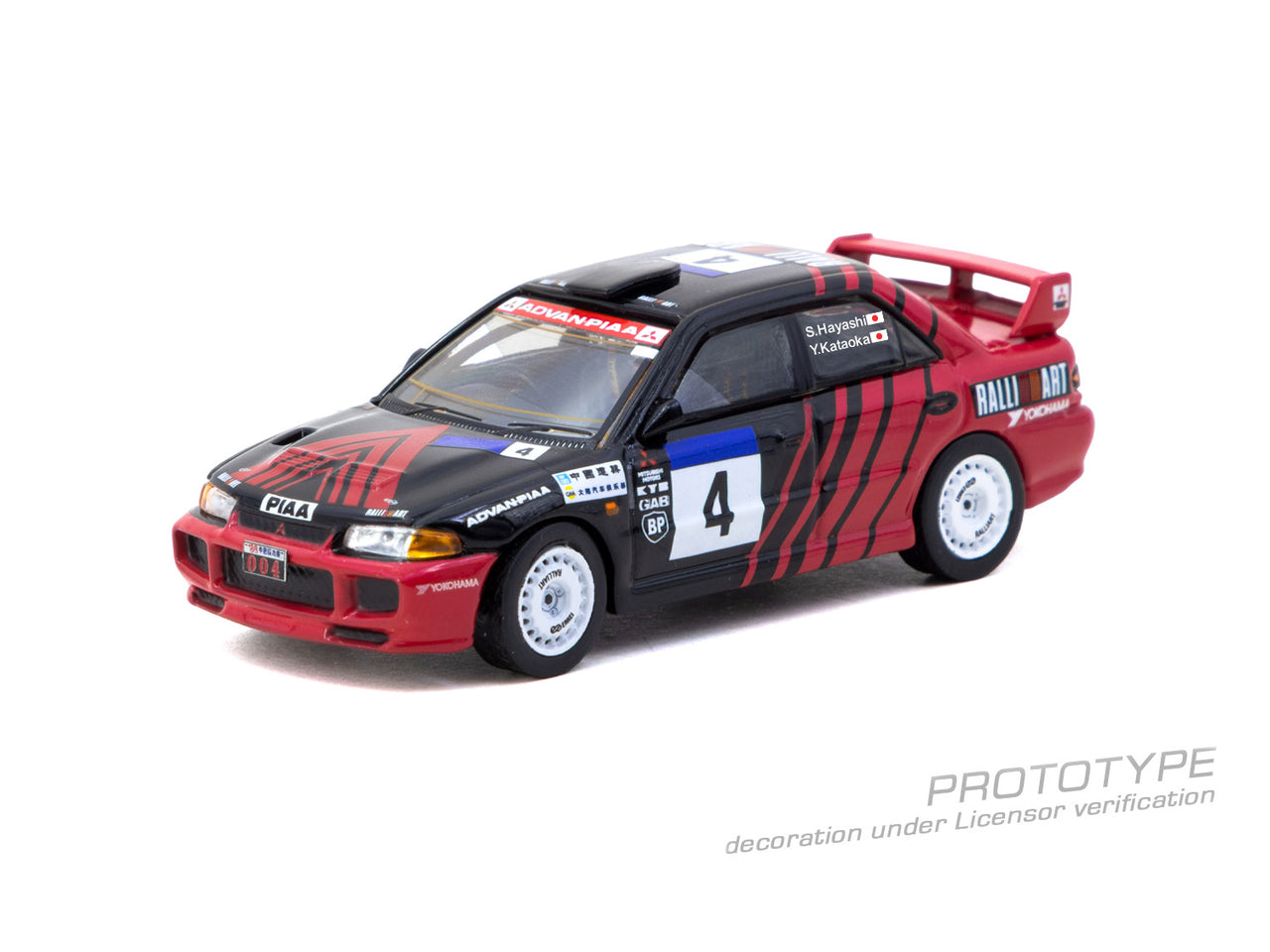 PRE-ORDER Tarmac Works 1:64 Mitsubishi Lancer Evolution III, China Rally 1998, Yoshihiro Kataoka / Satoshi Hayashi