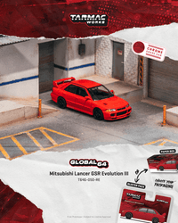 Thumbnail for PRE-ORDER Tarmac Works 1:64 Mitsubishi Lancer GSR Evolution III, Red