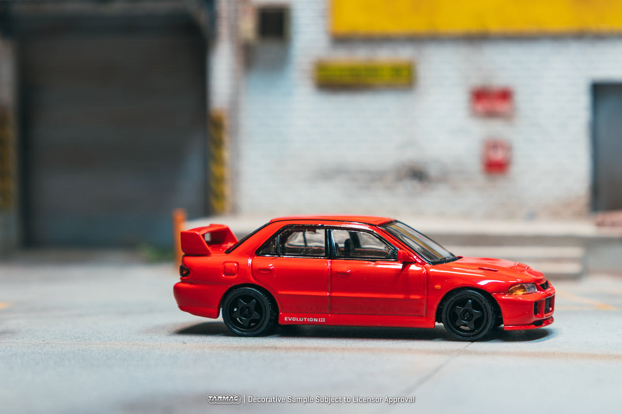 PRE-ORDER Tarmac Works 1:64 Mitsubishi Lancer GSR Evolution III, Red