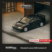 Thumbnail for (PRE-ORDER) Tarmac Works 1:64 Mitsubishi Lancer GSR Evolution III Black