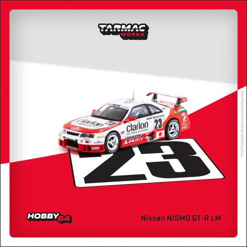 PRE-ORDER Tarmac Works 1:64 Nissan NISMO GT-R LM 24h of Le Mans 1995 Presentation K. Hoshino / T. Suzuki / M. Kageyama