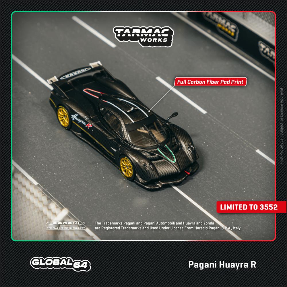 PRE-ORDER Tarmac Works 1:64 Pagani Huayra R Black Carbon Fibre