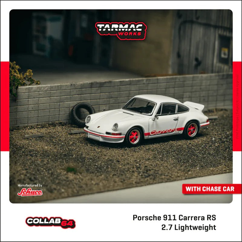 PRE-ORDER Tarmac Works 1:64 Porsche 911 Carrera RS 2.7 Lightweight White/Red