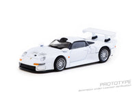Thumbnail for PRE-ORDER Tarmac Works 1:64 Porsche 911 GT1, White w/ Trading Cards