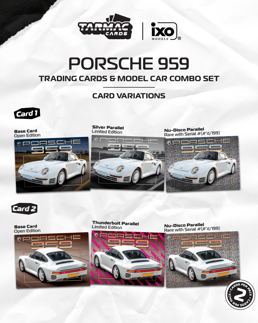 PRE-ORDER Tarmac Works 1:64 Porsche 959, White + Traading Cards