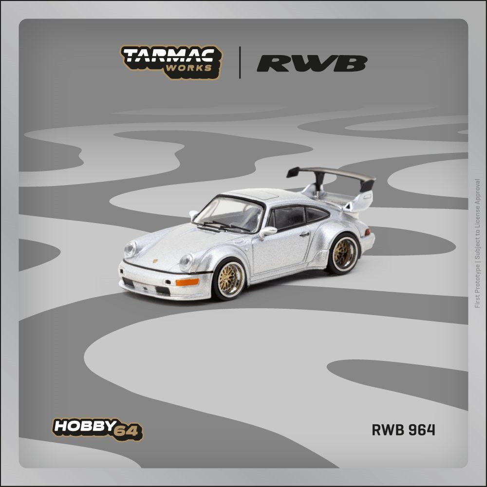 PRE-ORDER Tarmac Works 1:64 RWB Porsche 964 Silver