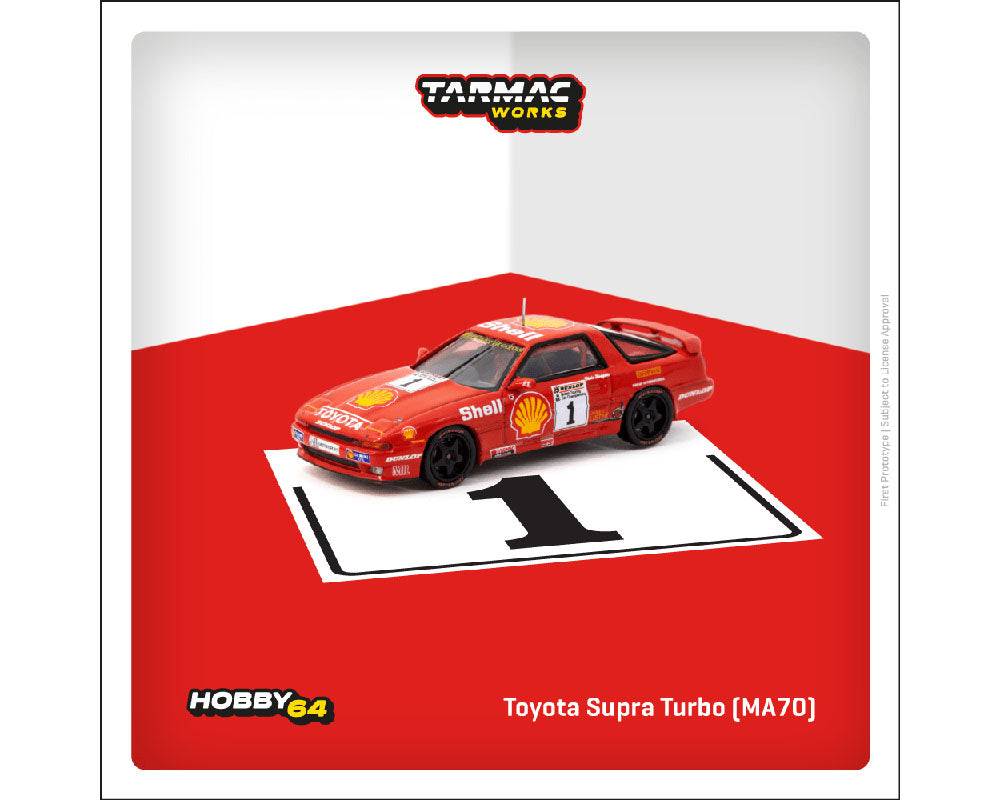 PRE-ORDER Tarmac Works 1:64 Toyota Supra Turbo MA70 SHELL RACING
