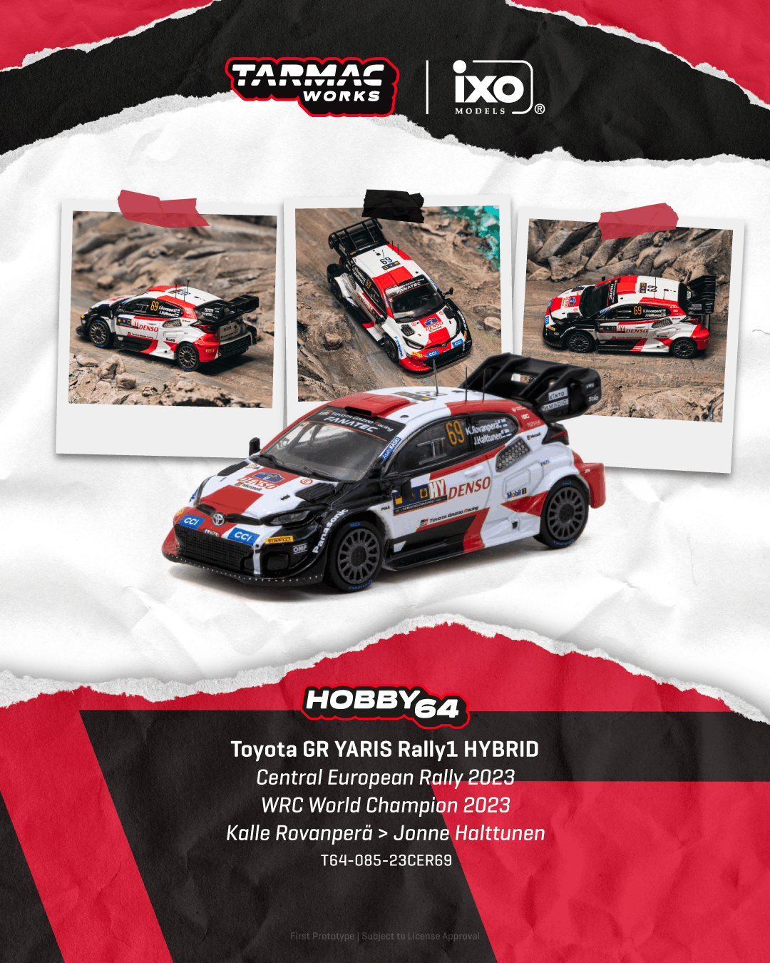 PRE-ORDER Tarmac Works 1:64 Toyota Yaris Rally2, Rally Sweden 2024,