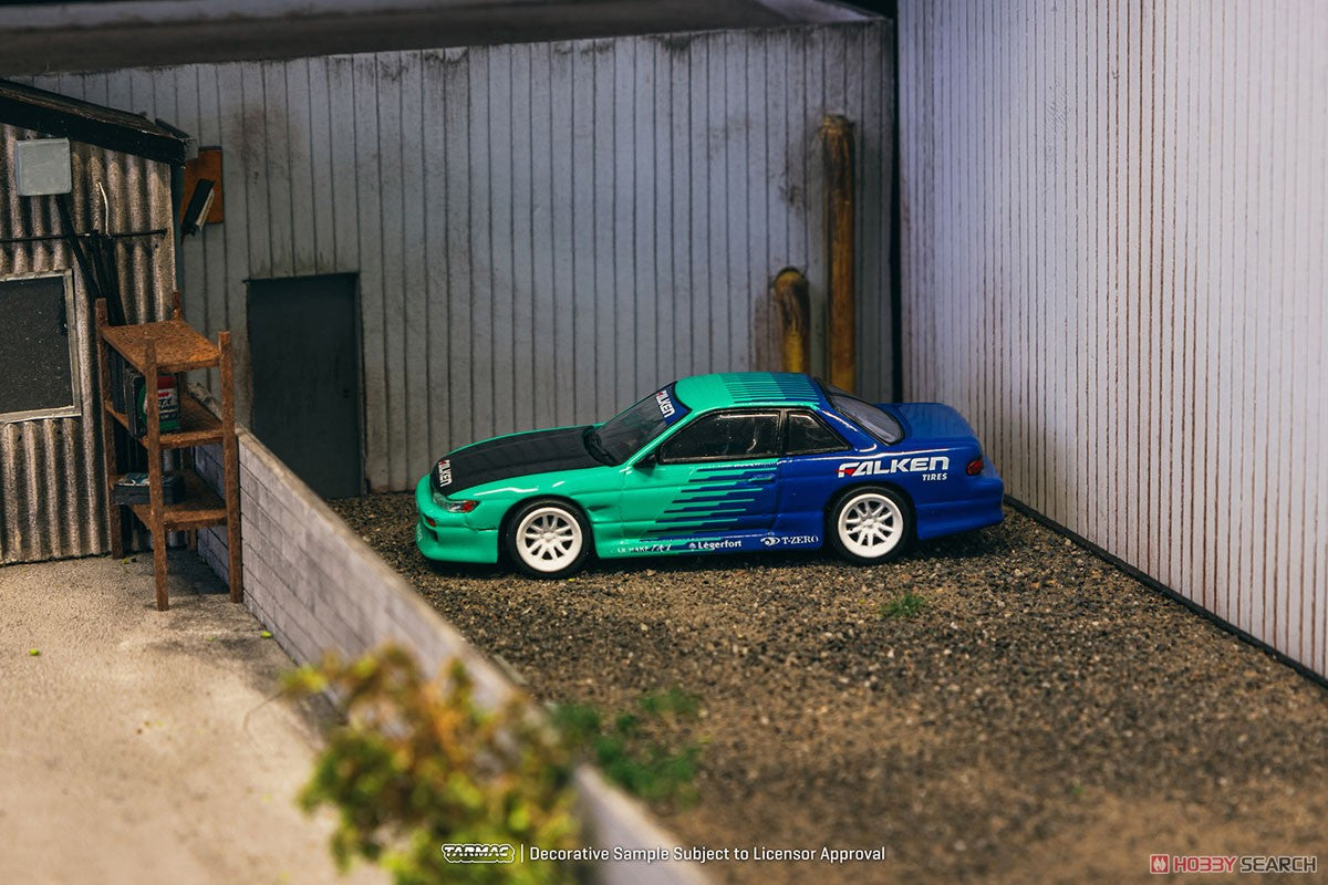 PRE-ORDER Tarmac Works 1:64 VERTEX Nissan Silvia S13 Falken Livery – Blue