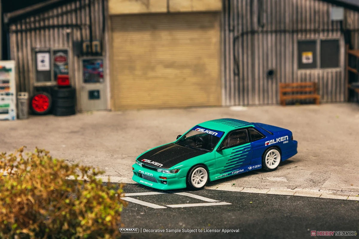 PRE-ORDER Tarmac Works 1:64 VERTEX Nissan Silvia S13 Falken Livery – Blue