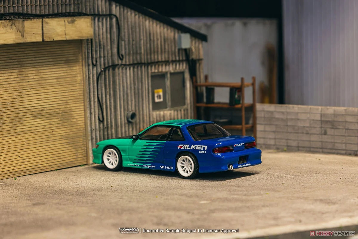 PRE-ORDER Tarmac Works 1:64 VERTEX Nissan Silvia S13 Falken Livery – Blue