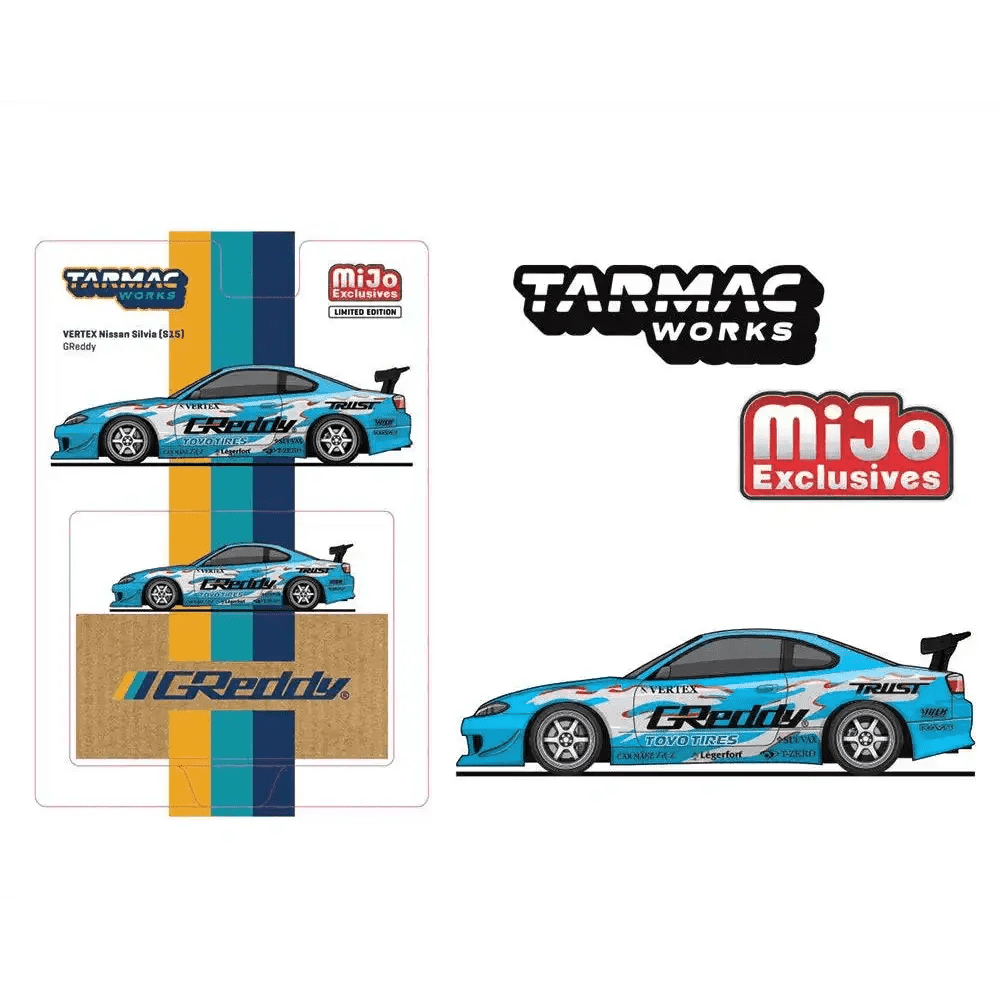 PRE-ORDER Tarmac Works 1:64 Vertex Nissan Silvia S15 GReddy Special Limited Edition – MiJo Exclusives