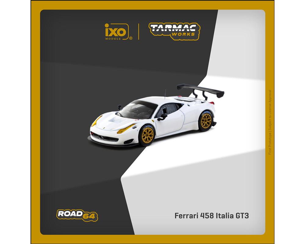 PRE-ORDER Tarmac Works x IXO 1:64 Ferrari 458 Italia GT3 – White