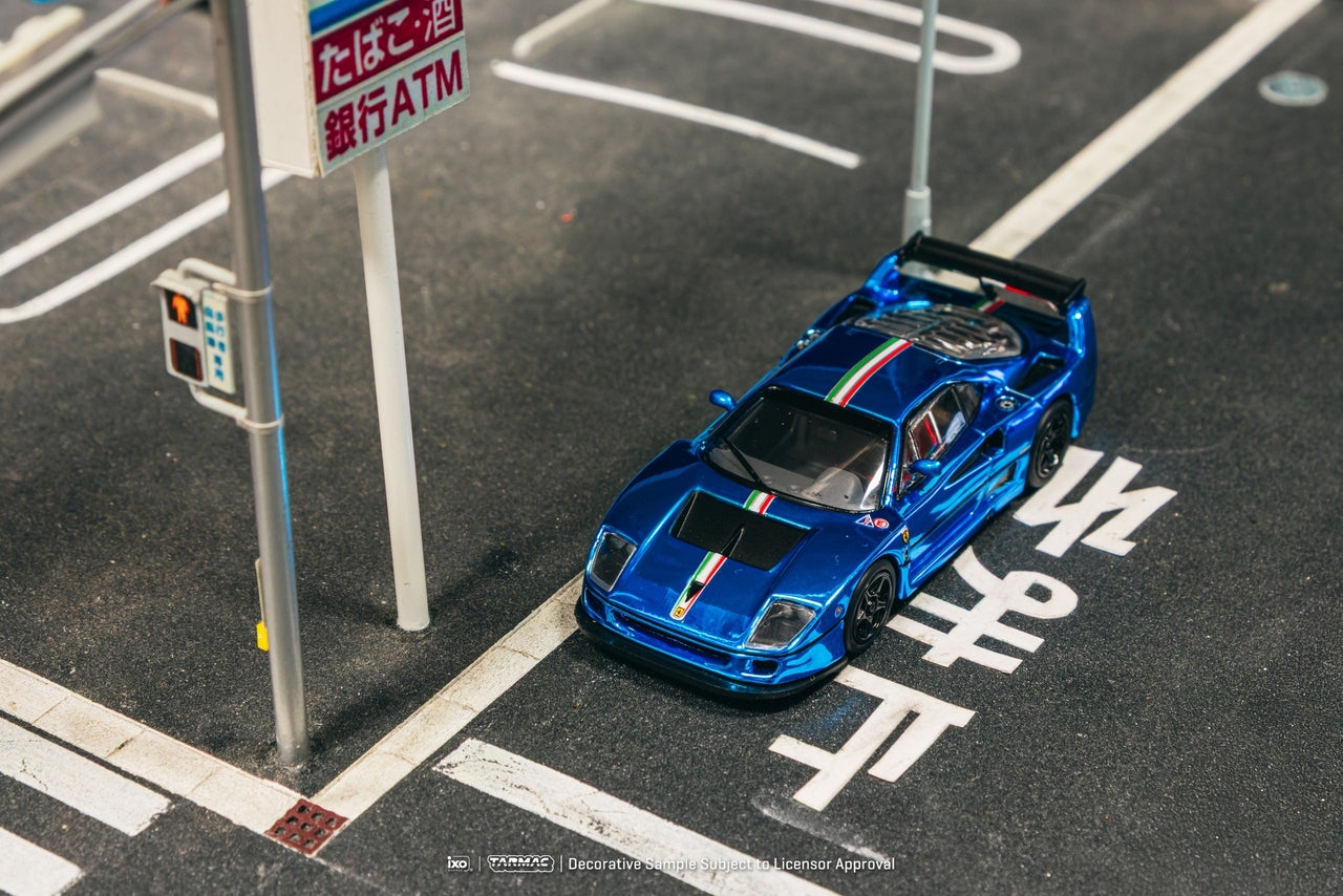 PRE-ORDER Tarmac Works x IXO 1:64 Ferrari F40 LM Chrome Blue