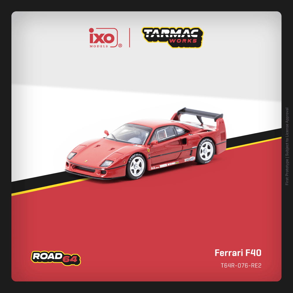 PRE-ORDER Tarmac Works x IXO 1:64 Ferrari F40 Red