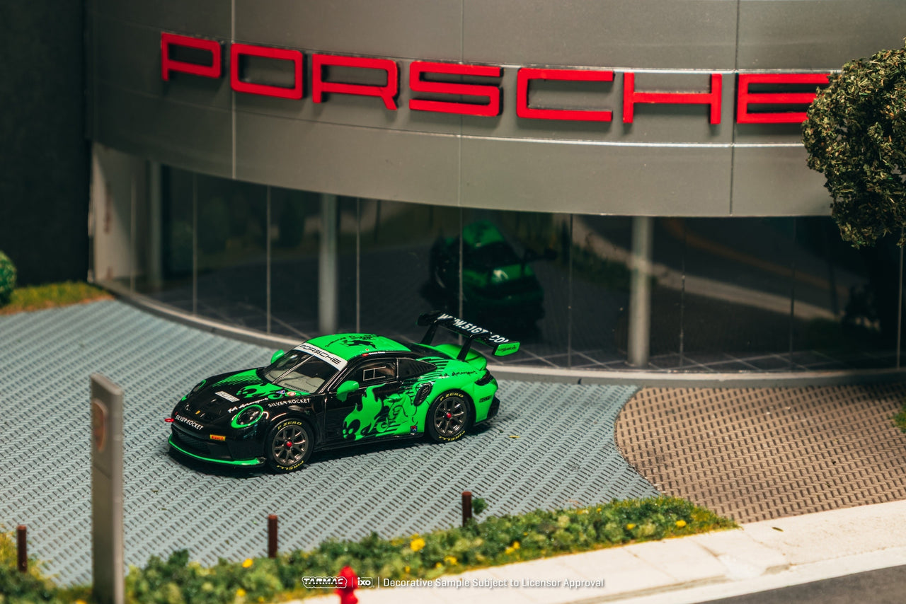 PRE-ORDER Tarmac Works x IXO 1:64 Porsche 911 GT3 Cup 992 , Fire Monkey Motorsport