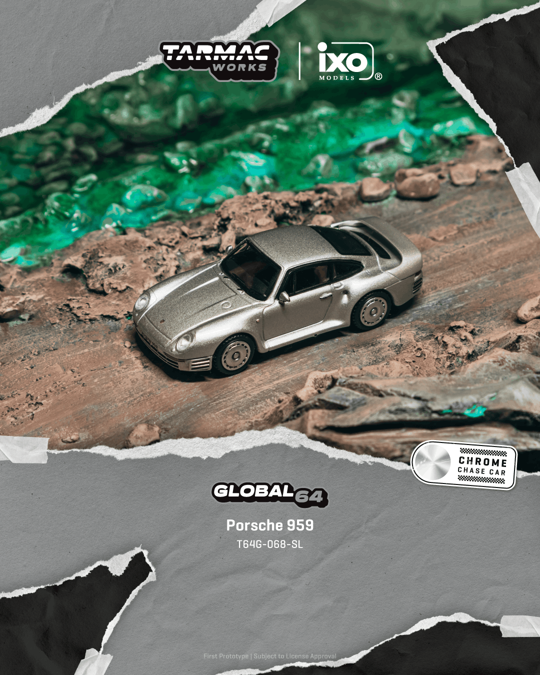 Tarmac Works x IXO 1:64 Porsche 959, Silver – Little Luca's Toys Tarmac Works x IXO 1:64 Porsche 959, Silver – Little Luca's Toys