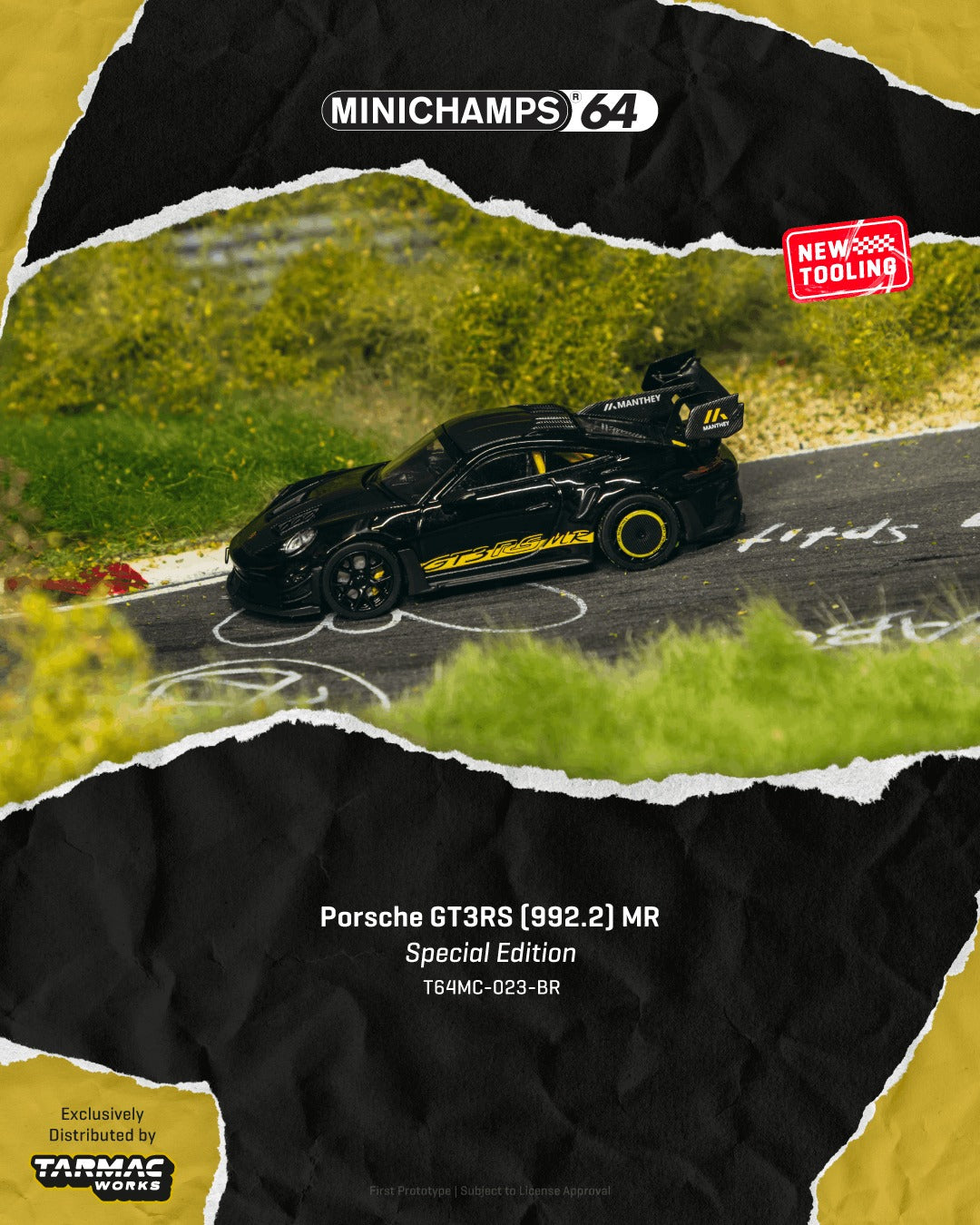 PRE-ORDER Tarmac Works x Minichamps 1:64 Porsche GT3RS MR Special Edition Black