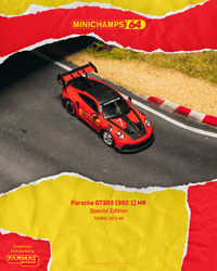 Thumbnail for PRE-ORDER Tarmac Works x Minichamps 1:64 Porsche GT3RS 992.1 MR, Red
