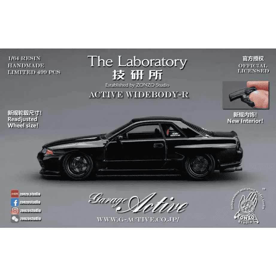 PRE ORDER The Laboratory 1:64 Garage Active Widebody R32 Pure Black