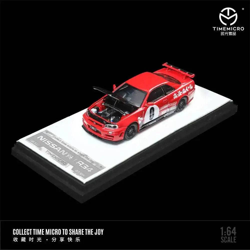 PRE-ORDER Time Micro 1:64 Nissan R34 GTR w/ Opening Hood Need For Speed RED