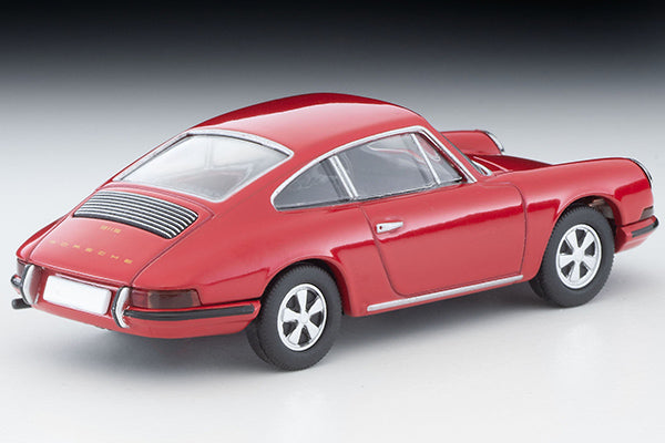 Tomica LV-86h Porsche 911S 1967 red die-cast – side profile showing classic 911 body lines at 1:64 scale