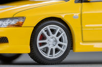 Thumbnail for Tomica Limited Vintage Neo LV-N376a Lancer Evo IX GSR yellow die-cast – rear and side profile detail