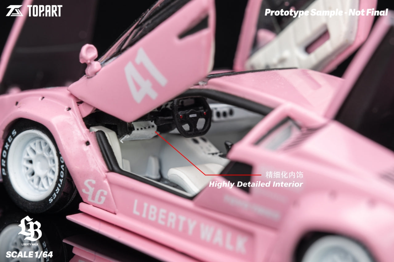 PRE-ORDER Top Art 1:64 LBWK Countach Pink