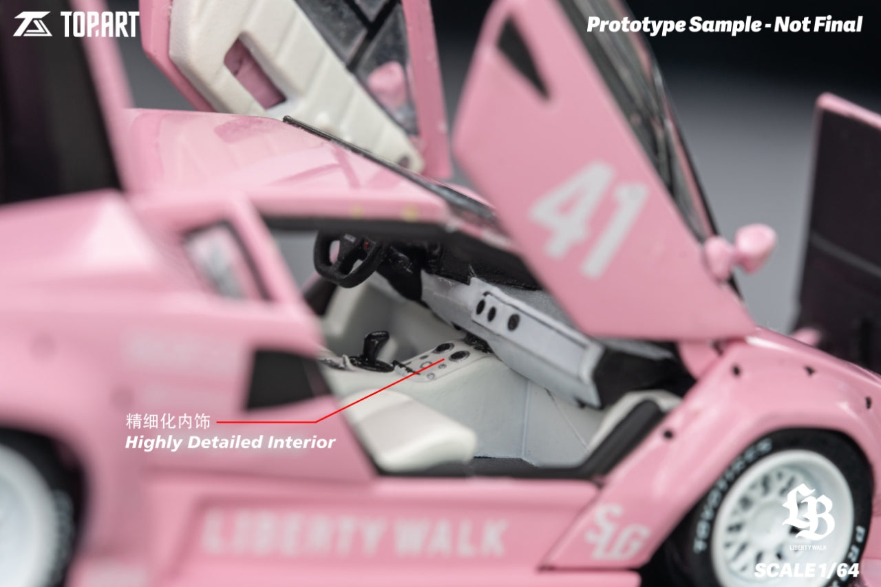 PRE-ORDER Top Art 1:64 LBWK Countach Pink