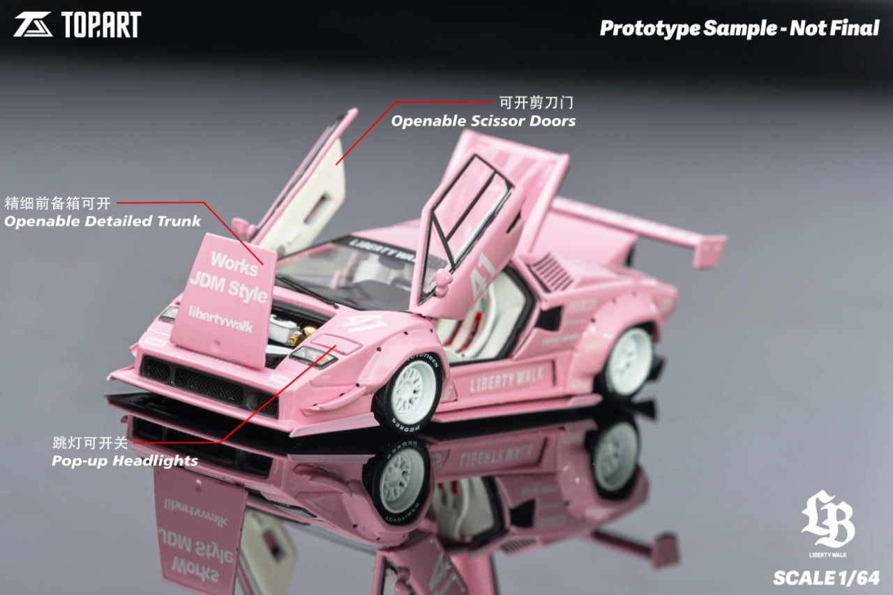 PRE-ORDER Top Art 1:64 LBWK Countach Pink