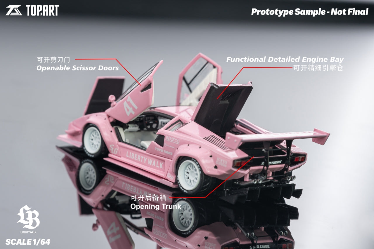 PRE-ORDER Top Art 1:64 LBWK Countach Pink