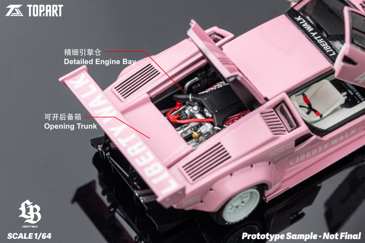 PRE-ORDER Top Art 1:64 LBWK Countach Pink